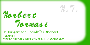 norbert tormasi business card